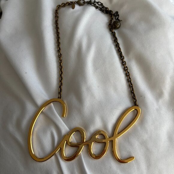 Lanvin "Cool" Pendant Necklace Gold-Tone Metal - Picture 1 of 11